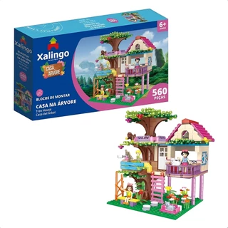 Brinquedo Infantil de Montar +5 Anos Mundo Encantado Casa na Árvore 560 Peças Lúdico Xalingo - 28198