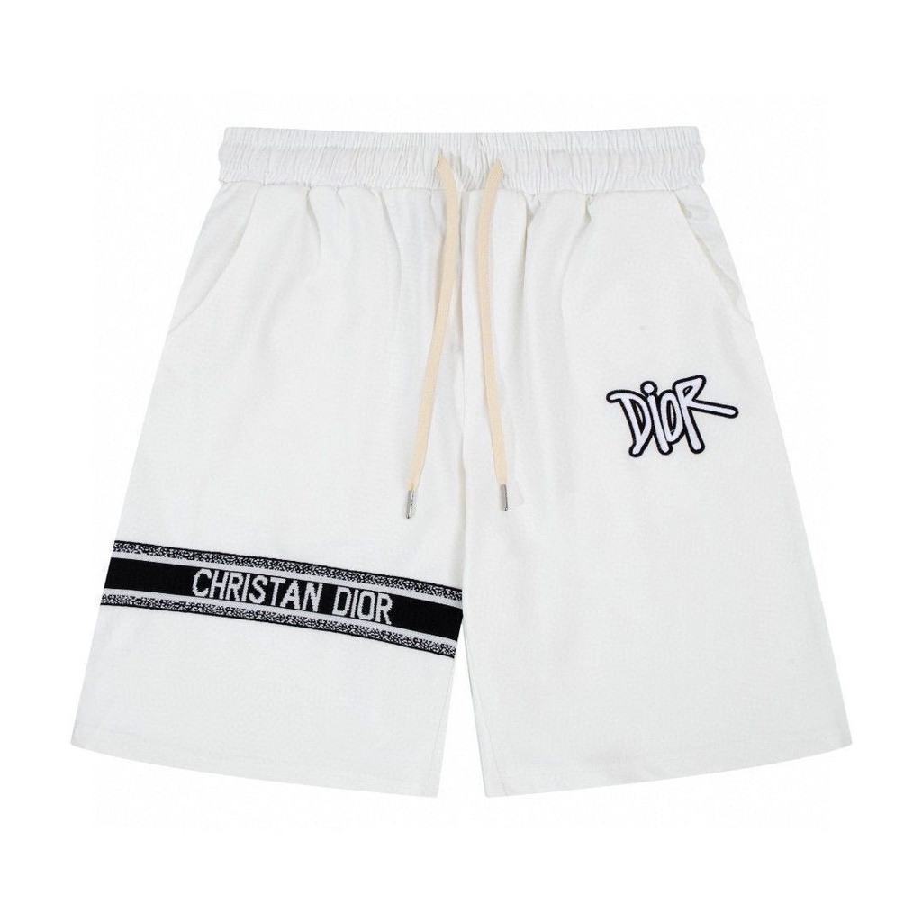 DIOR 2023 Caldo de verão logos de verão com impressão de letras casuais soltos shorts de cinco pontos para homens e mulheres com a mesma tendência 3E1H