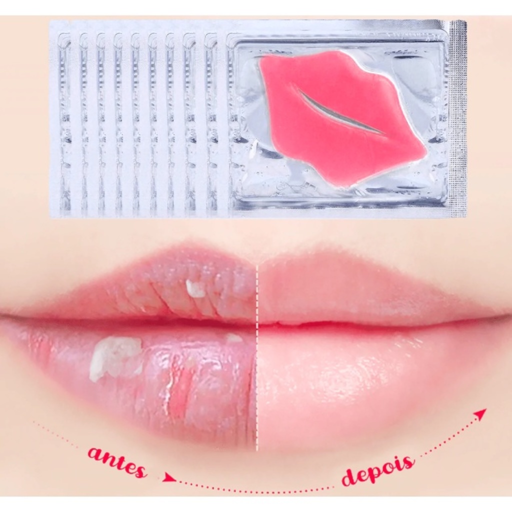 10 Máscaras Labial De Mel de colágeno com cristal hidratante para ...