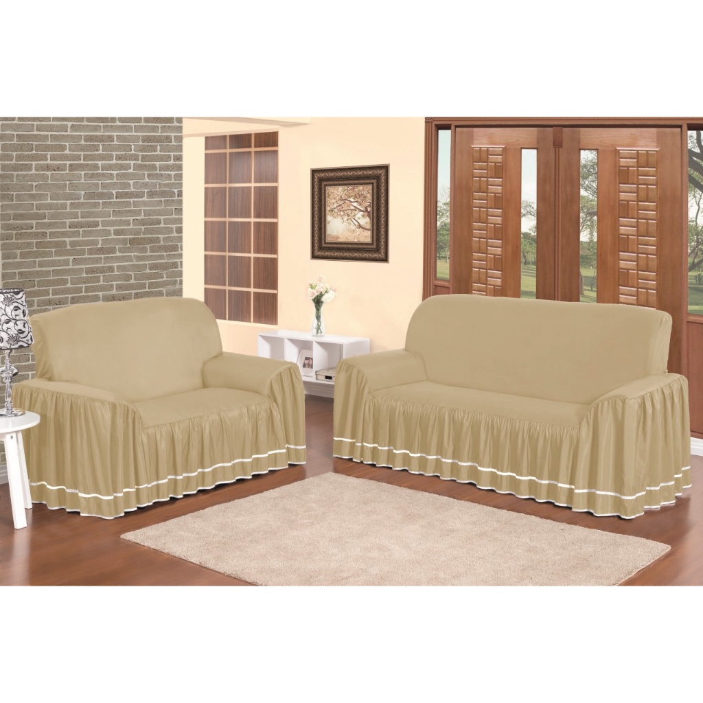 Capa De Sofa 2 E 3 Lugares Moderna Oferta Dália Peletizada | Shopee Brasil