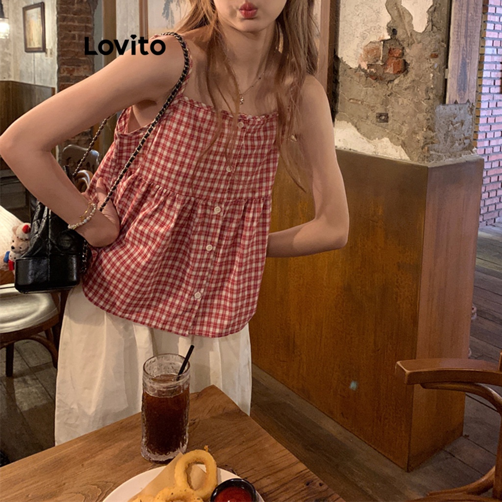 Conjunto xadrez vermelho quadriculado moda gringa cropped e saia aesthetic  blogueira colegial suplex