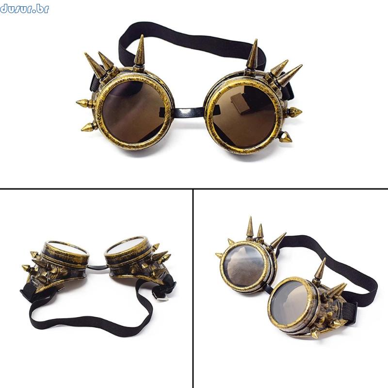 dusur9 Óculos Góticos Punk Cosplay Steampunk Eyewear Para Homens