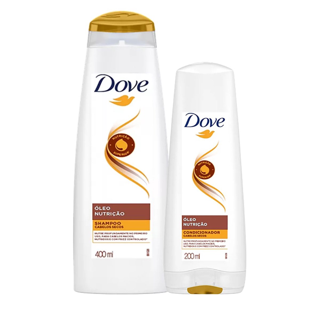 Kit Dove Shampoo E Condicionador Cabelos Seco Oleo De Nutrição Profunda ...
