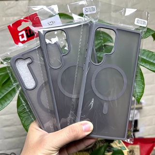 Capa Magnética Fosca Transparente Para Samsung Galaxy S24 S23 S22 Ultra Plus Luxo À Prova De Choque Traseira Dura