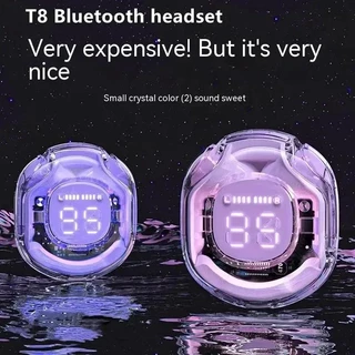 T8 TWS Fone De Ouvido Bluetooth Sem Fio Transparente Com Visor Digital LED Power Fones Estéreo Para Trabalho Esportivo