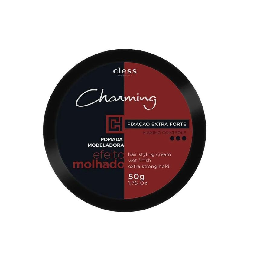 Cless Charming Pomada Efeito Molhado Extra Forte 50g | Shopee Brasil