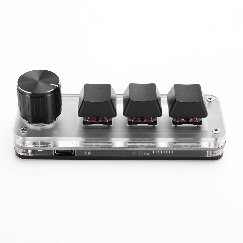 Macropad De 3 Teclas Mecánico Con RGB - Programable, USB, Negro, Para Juegos OSU