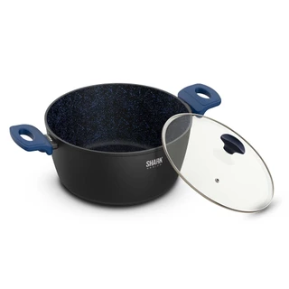 Panela Ichef Home Family Size e Tampa de Vidro 24cm Azul Ichef
