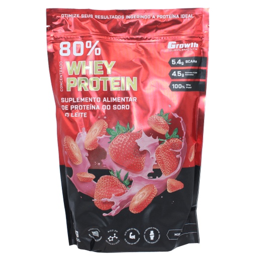 Whey Protein Concentrado Growth 1kg Proteina Sabor Morango Shopee Brasil