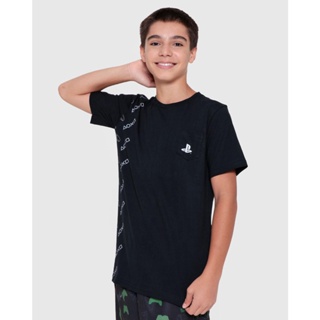Camiseta Juvenil Playstation Preta