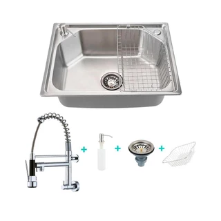 Cuba para cozinha inox com acessórios Guarani e Torneira de parede em Oferta na Shopee