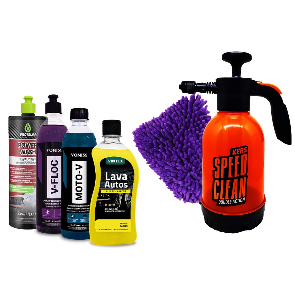 Pulverizador Speed Clean Double Action Kers + Luva de Microfibra