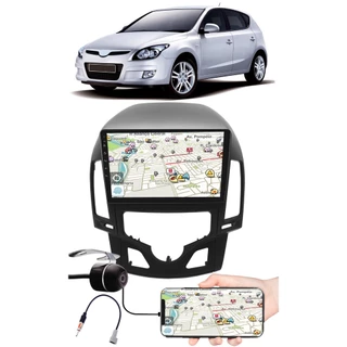 Multimídia 2 Din 9" Polegadas I30 2009 à 2013 Ar Digital Espelhamento USB Bluetooth + Chicote + Moldura + Câmera Ré