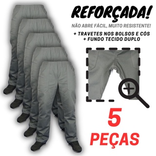 Kit 5 Calca Brim Pesado Reforcada Profissional Uniforme Shopee