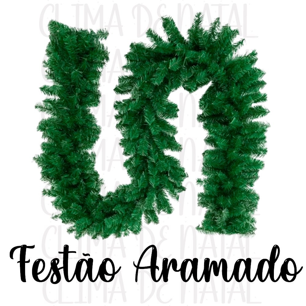 Festão Aramado Linda Decoração de Natal - 200 Galhos com 2,70 Metros ...