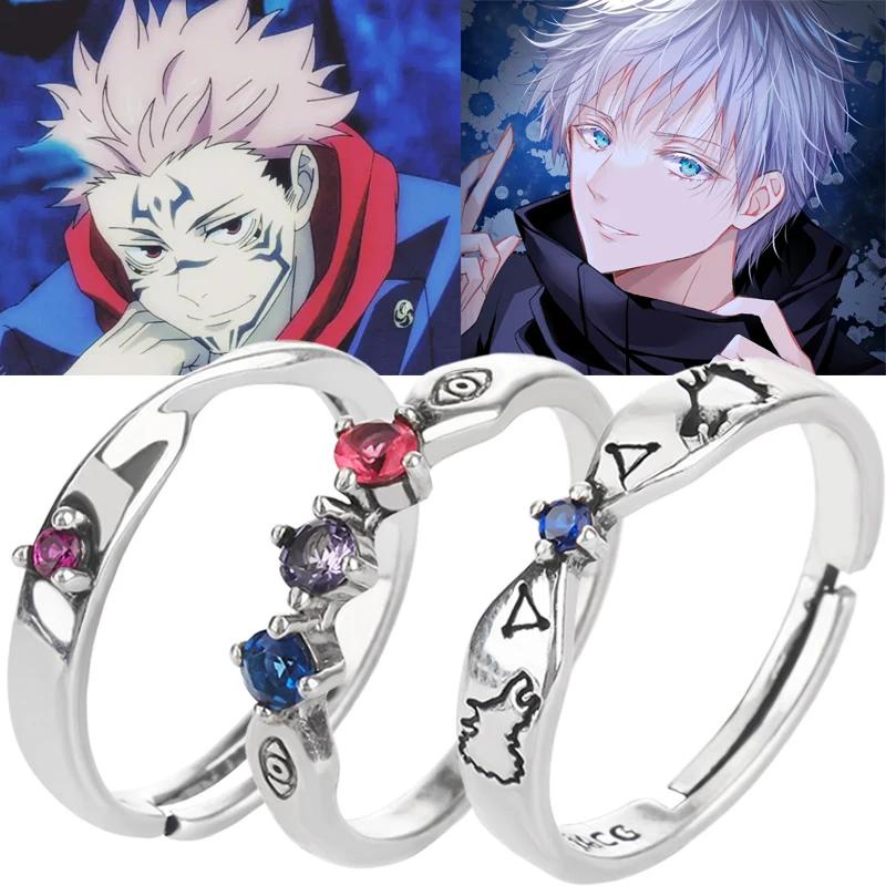 Anime Julongsu Kaisen Anel Itadori Yuji Gojo Satoru Cosplay Ajustável Unissex Anéis Jóias Prop Acessórios Moda Presentes