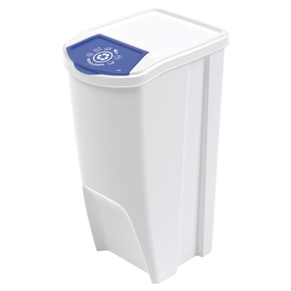 Lixeira Empilhável Seletiva 45 L Reciclável Branco Plasútil