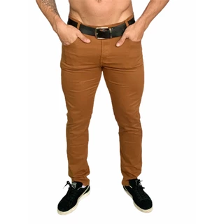 Calça caramelo social com sarja sport fino skinny lançamento