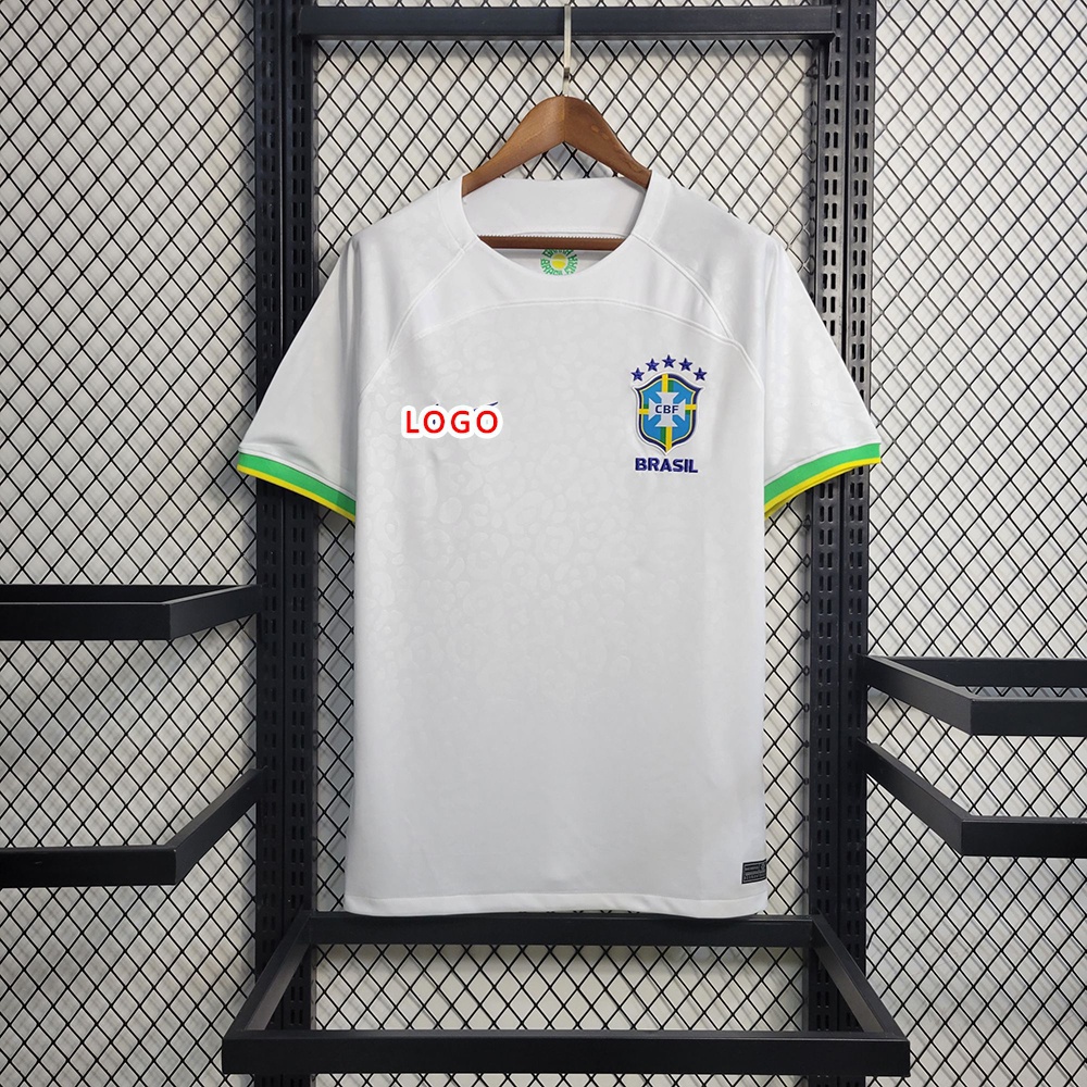 Camisa Da Seleção Brasileira Gola Careca c/ Botão Branca