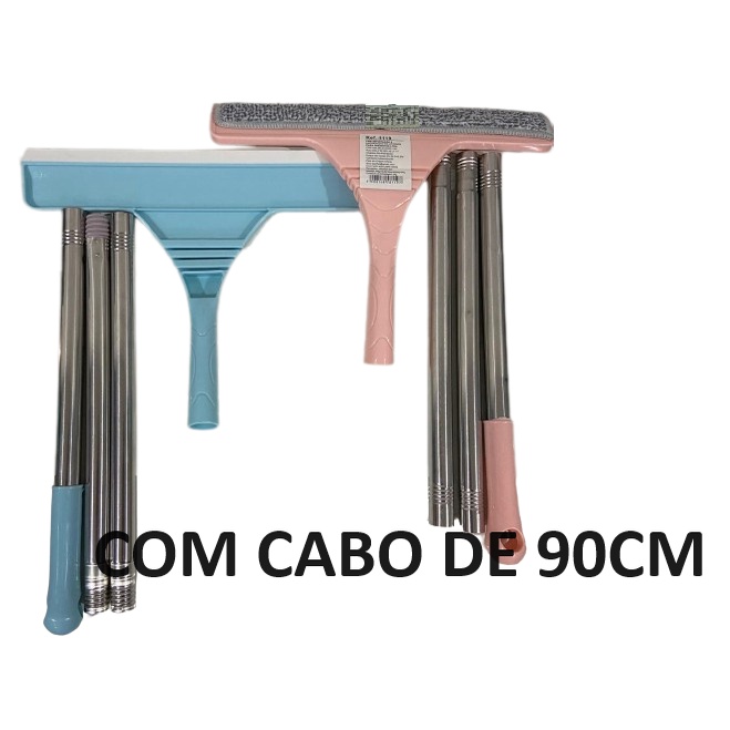 Rodo Mágico Rodinho Mop Magico Limpa Vidros 2 Em 1 Com Cabo Grande Extensível 