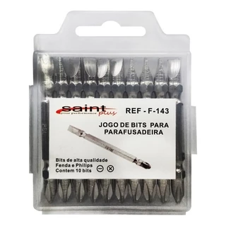 Bits Pontas Philips E Fenda Parafusadeira Kit Com 10 Und