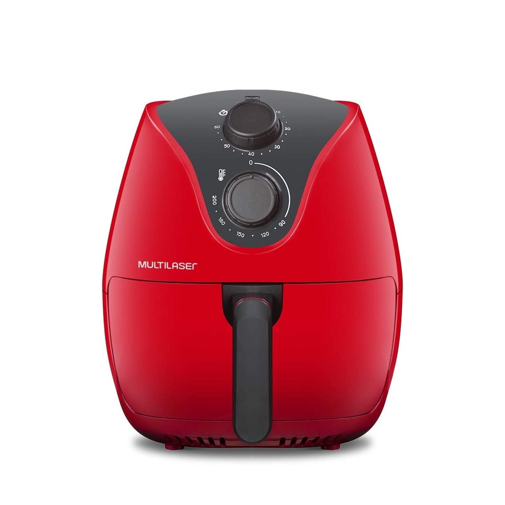 Fritadeira Eletrica Panela Air Fryer 1500w 4L Automatica Vermelha Multilaser 110v