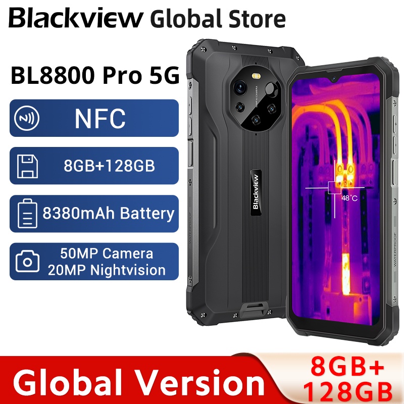 Blackview BL8800 Pro 5G 8GB + 128GB Câmera De Imagem Térmica Robusta ...