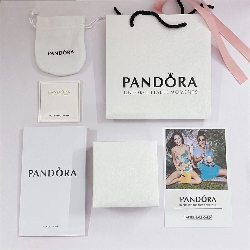 Inclusões Pandora Paperbag/Box/Pouch Cloth Thankyou Card Caixa De Pulseiras Anéis Colar