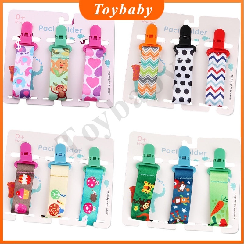 3 Pcs/Set baby Pacifier Clipes Corrente Dummy clip Porta Mamilos Para Crianças Chupeta attache/toy teether Cordão anti-Queda