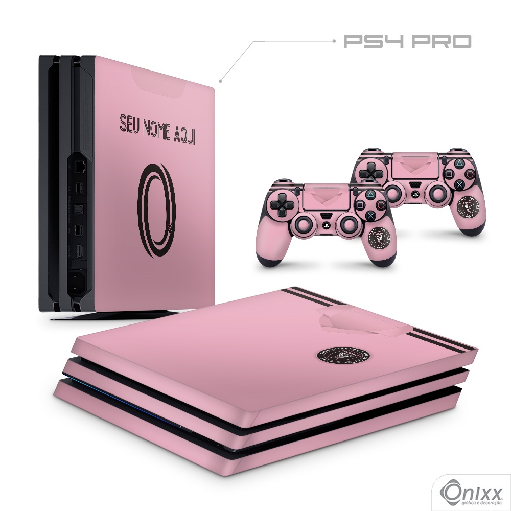 Skin PS4 PRO Adesiva 1º Uniforme Inter Miami FC (Personalizável ...