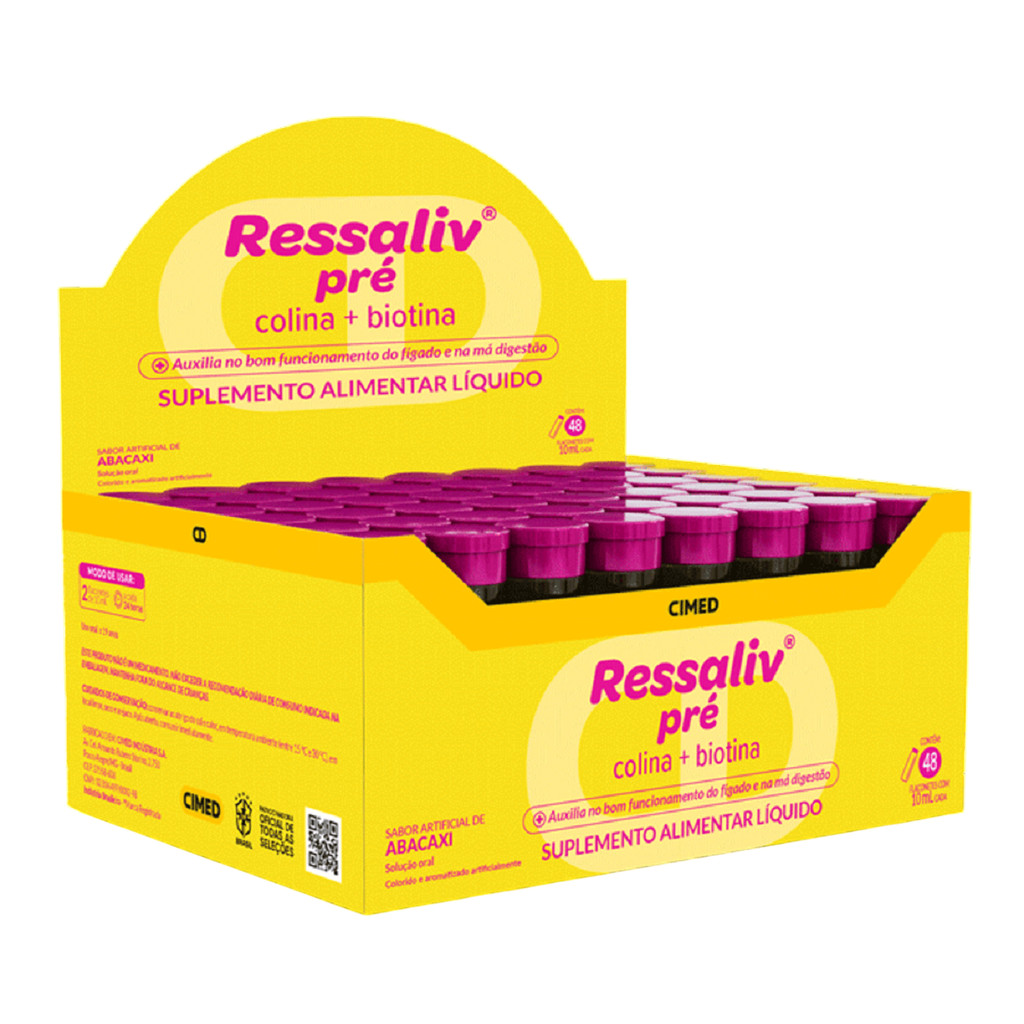 Ressaliv Pré Sabor Abacaxi Com 48 Flaconetes - Cimed