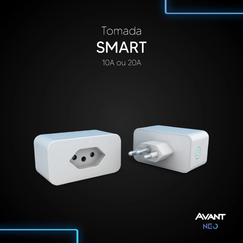 Tomada Inteligente Smart Wi-fi 10a ou 20a 110v/220v Bivolt Branco Cod: 290600076 Avant Neo