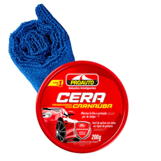 Cera Automotiva Pasta C/ Carnaúba Proauto 200g em Oferta na Shopee