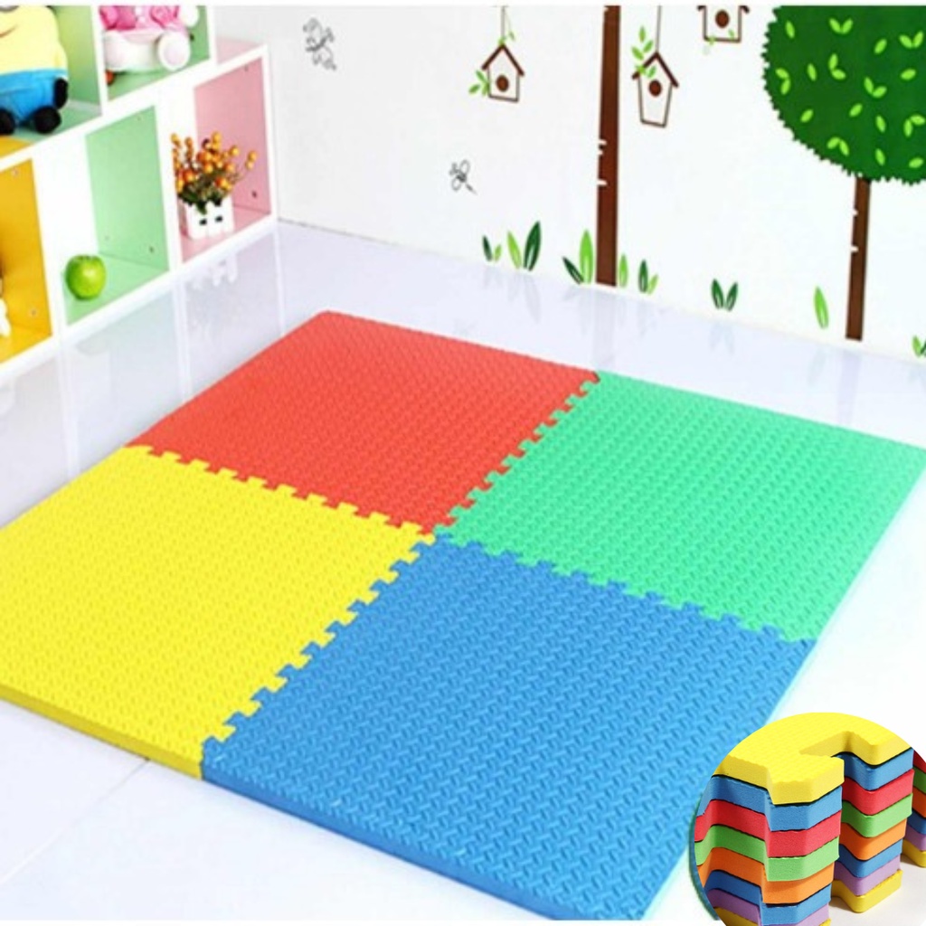 Tapete Borracha Infantil 50x50x10mm kit 16 peças colorido | Shopee Brasil