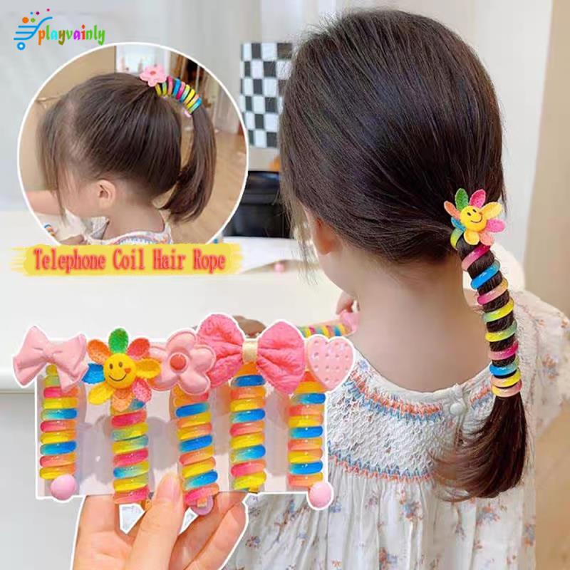 Elásticos Mola Fio De Telefone Prendedor Cabelo Colorido	