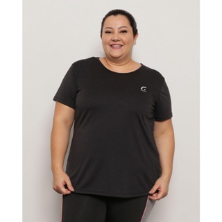 Blusa Plus Size Feminina Fitness Fitter Preta