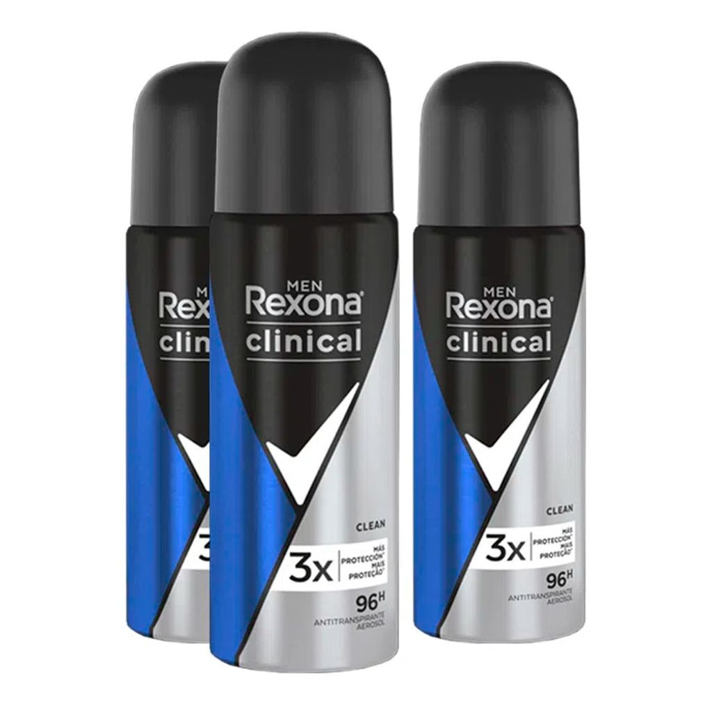Rexona Clinical Desodorante Aerosol Clean Men Azul 150ml C/ 6