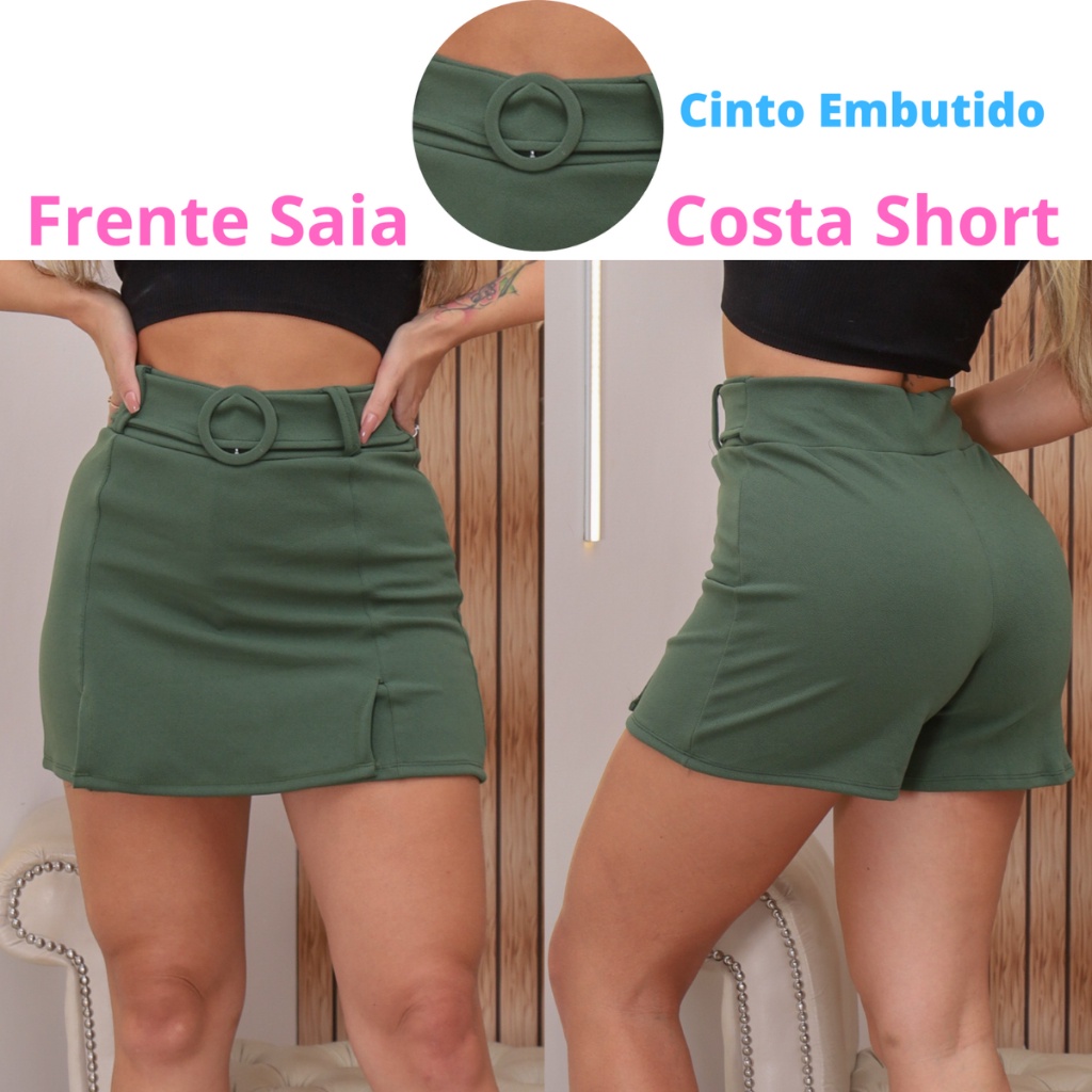 Bermuda store saia feminina