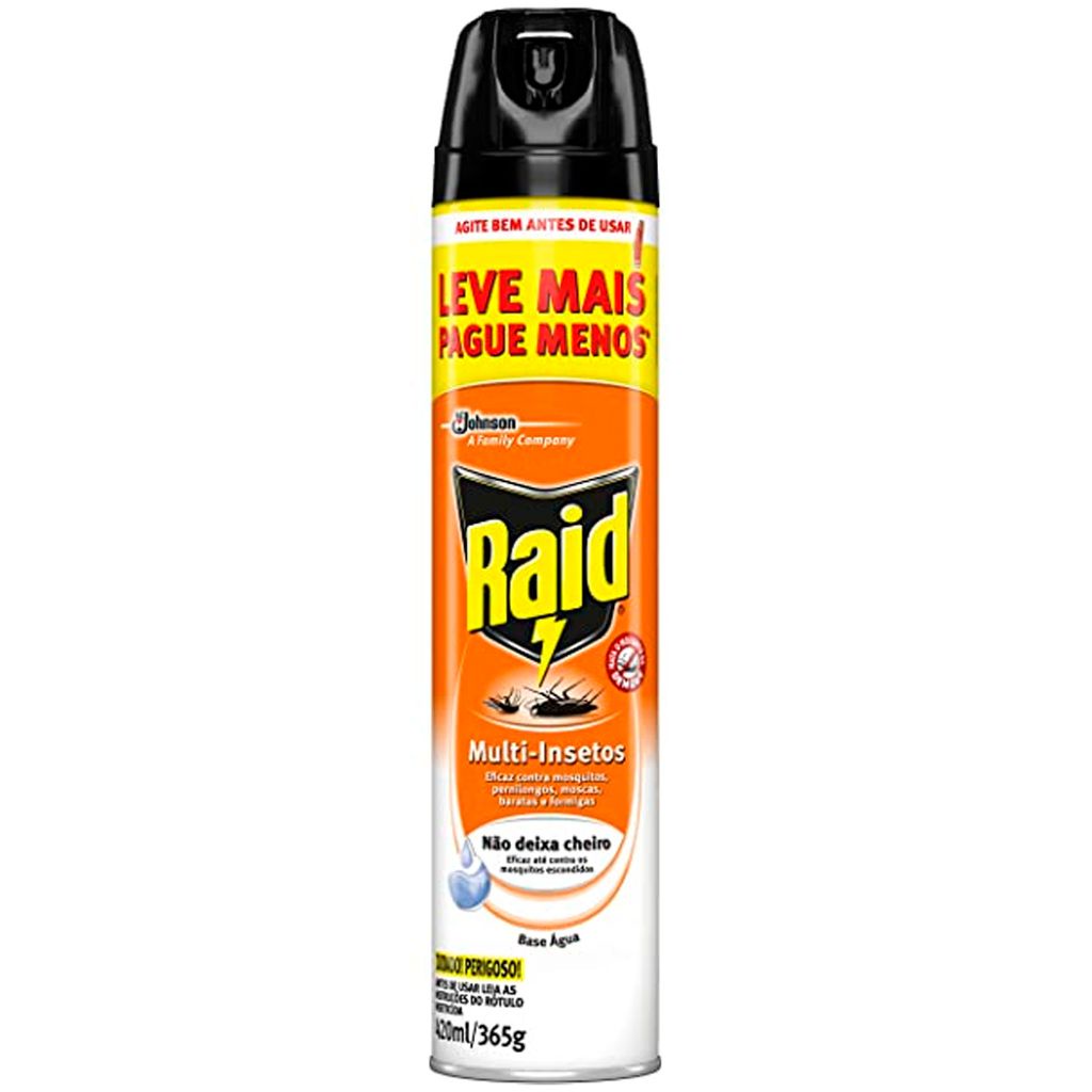 Spray Inseticida Raid Multi Insetos Base Agua 420ml | Shopee Brasil