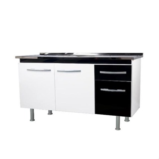 Gabinete Parma p/ Pia 120cm Preto Bonatto