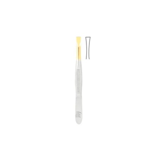 Pinça Profissional Solingen Ponta Reta Banhada A Ouro 8Cm Modelo 2231.20