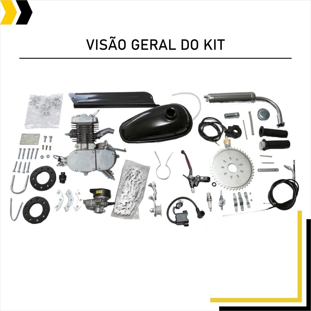 Kit Completo Motor de Bicicleta 80CC Para Bicimoto Gasolina,Kit completo de  motoro para bicileta 80CC