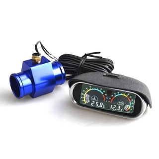 Medidor Automático LCD De Temperatura E Voltímetro De Água 2 Em 1 Com Adaptador De Tubo De Junta 1/8NPT OD 26MM-40MM