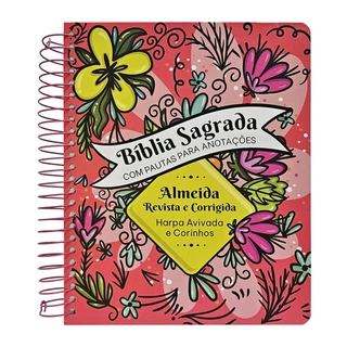 Bíblia Sagrada Anote a Palavra | RC | Harpa e Corinhos | Floral Alegre