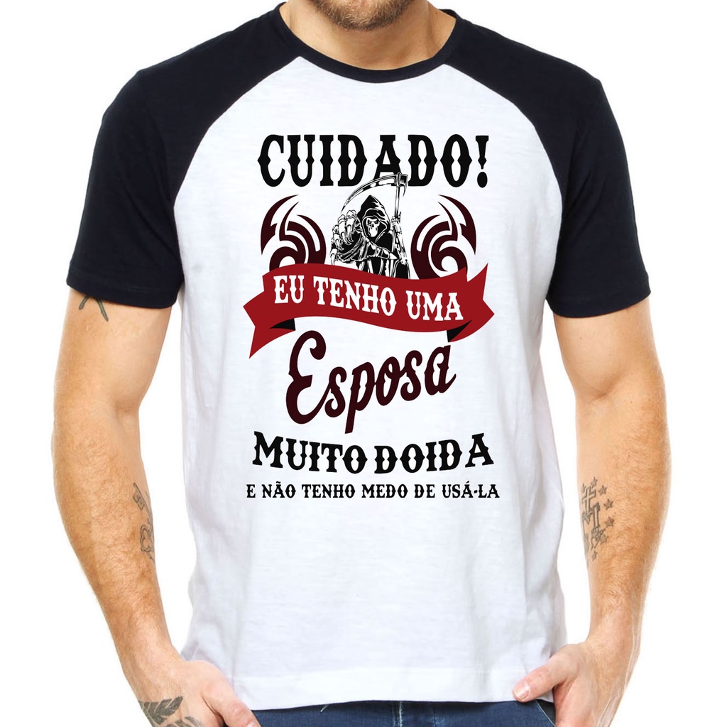 Camiseta tenho uma esposa muito doida camisa divertida