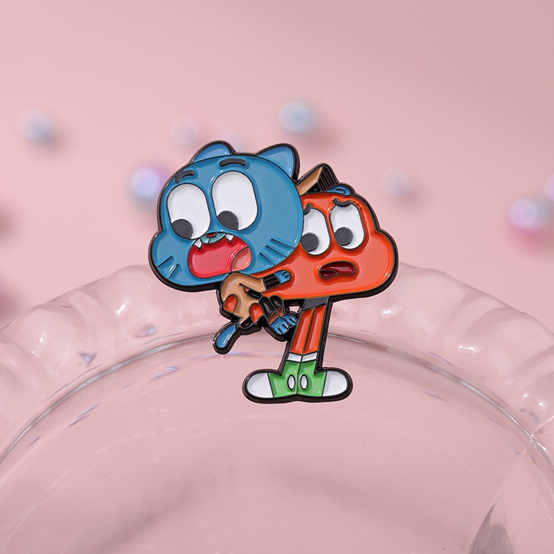 Gumball Darwin Pins Esmalte De O Incrível Mundo Do Brooch Cartoon Metal Cômico Pin Lapela Crachás Jóias