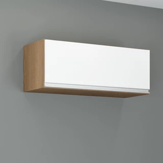 Armário Aéreo Basculante de Cozinha 80x30 Cm Sabrina MDP Branco Avelã 0455 MENU