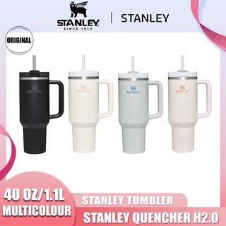 Quengher H2.0 Tumbler De 40oz/1.1L Com Cabo Tampa De Palha Copo A Vácuo De Aço Inoxidável