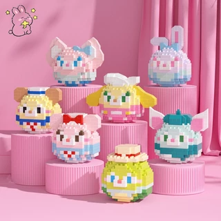 Nano Blocos Sanrio Kuromi Melody Purin Hello Kitty Bonecas De Desenho Animado Construção Quebra-Cabeça Brinquedos Infantis Presentes