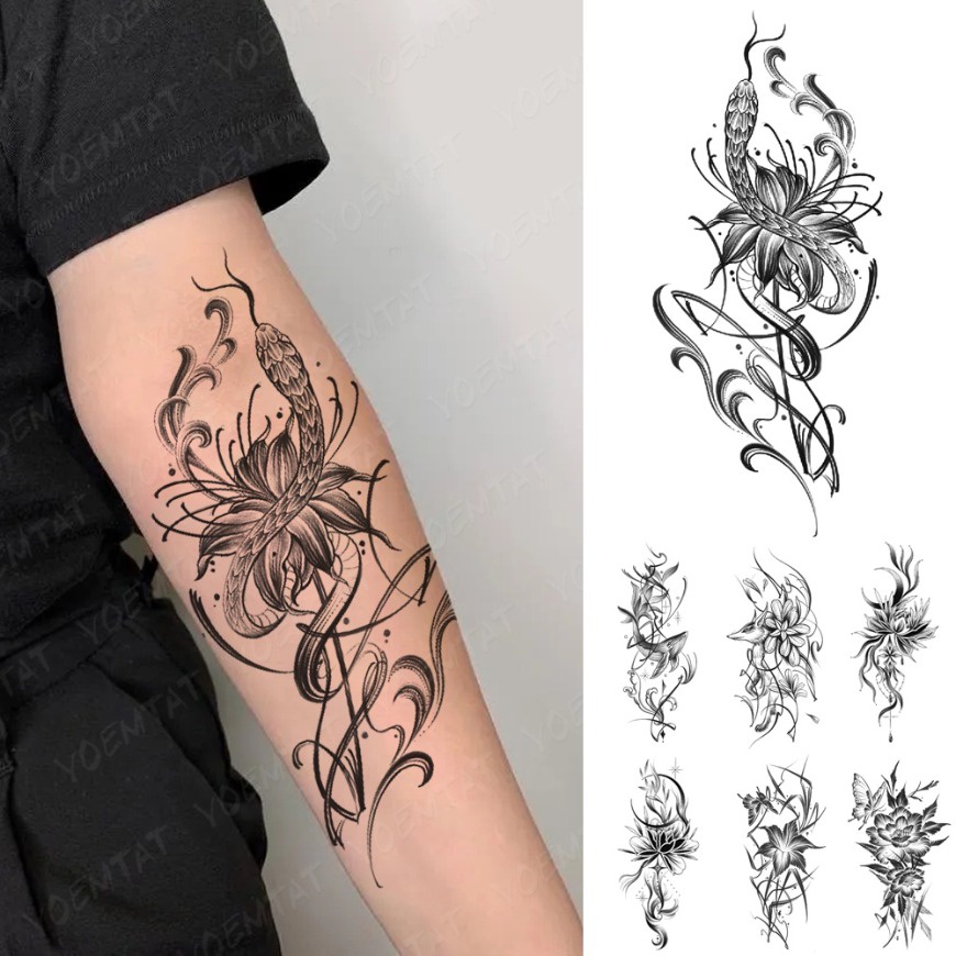 Mão falsa ombro tatuagem manga transferência do corpo tatuagens maori totem  indiano tribal demônio flash transferência tatto manga masculina -  AliExpress